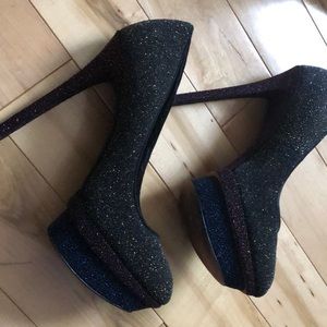 Gently used Brain Atwood multi sparkle heels